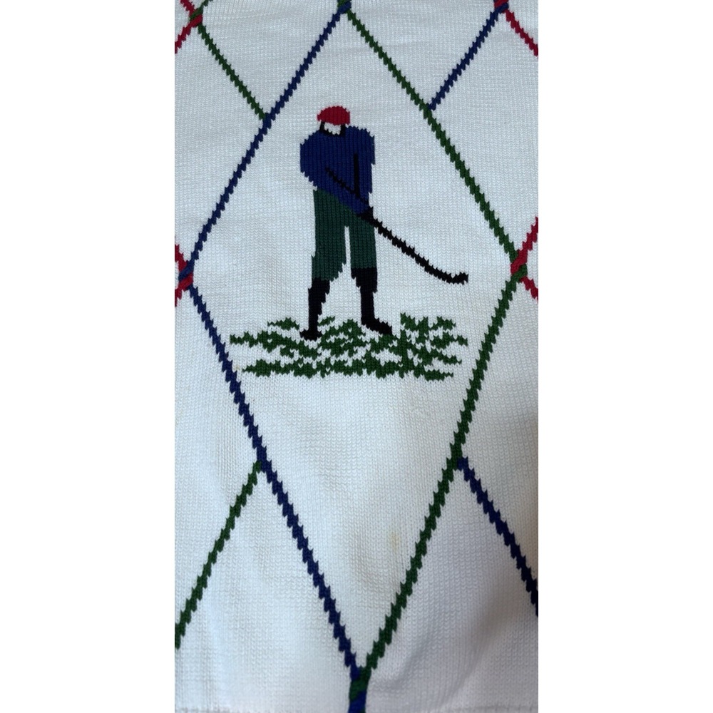 Jantzen 90's Vintage Golf Hand Knit Sweater Size‎ M long sleeve